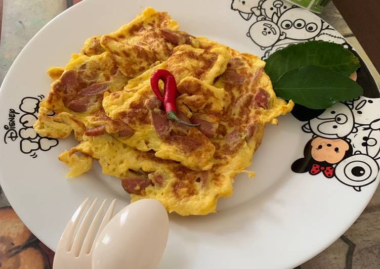 Cara Gampang Membuat Telur goreng yogurt sosis Anti Gagal