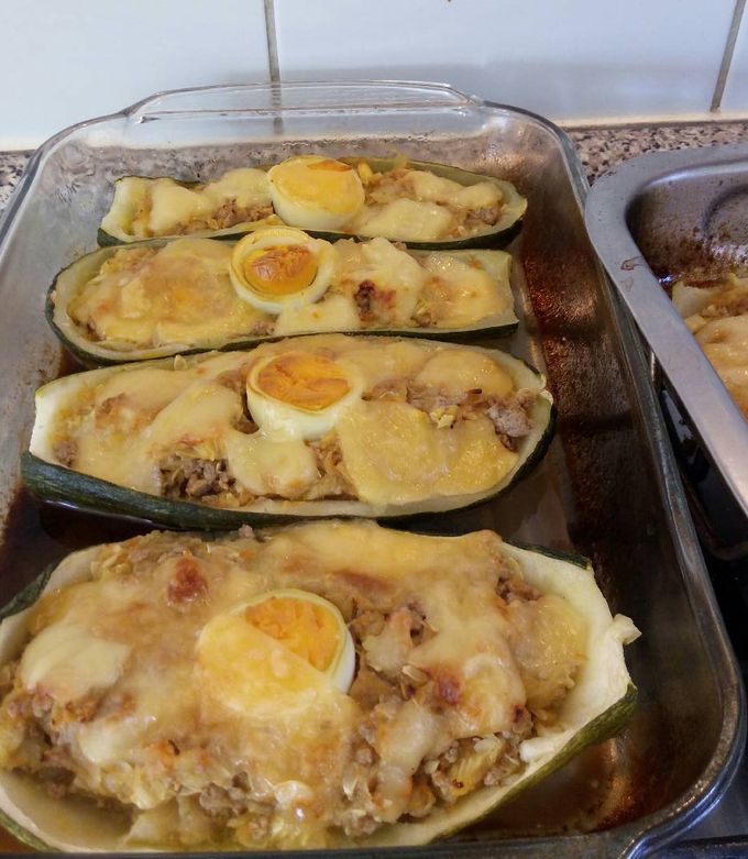 Una foto de Zapallitos italianos rellenos al horno