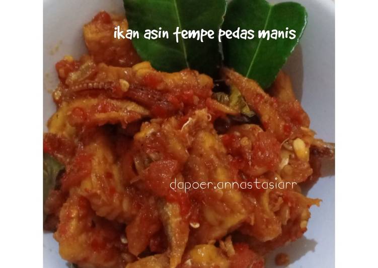 Resep Ikan asin tempe pedas manis🌸 Lezat