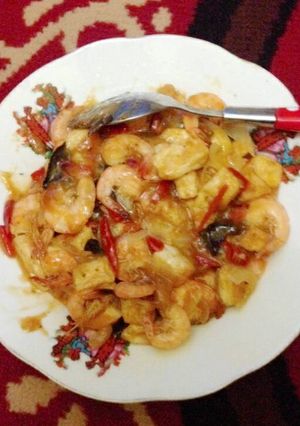 Foto resep Udang,jamur dan tahu asam manis