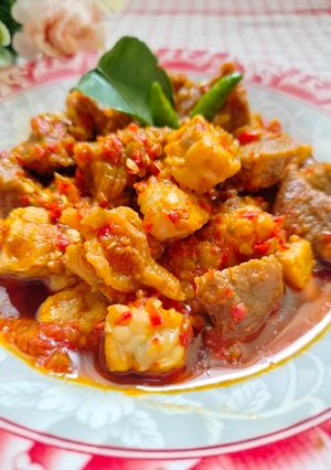 Foto resep Tumis pedas daging dan tempe