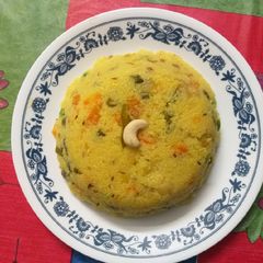 Vegetable wheat rava upma A picture of Vegetable wheat rava upma.