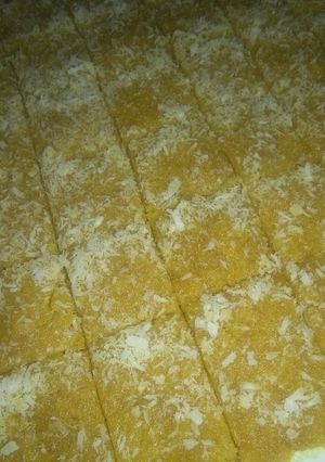 A picture of Besan ki burfi.