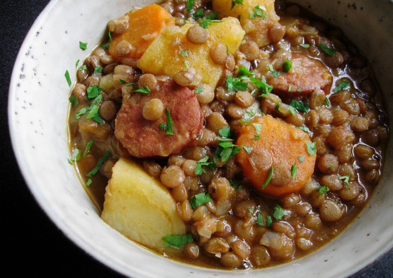 Stewed Lentils & Chorizo