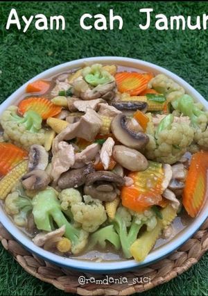 Foto resep Ayam cah jamur