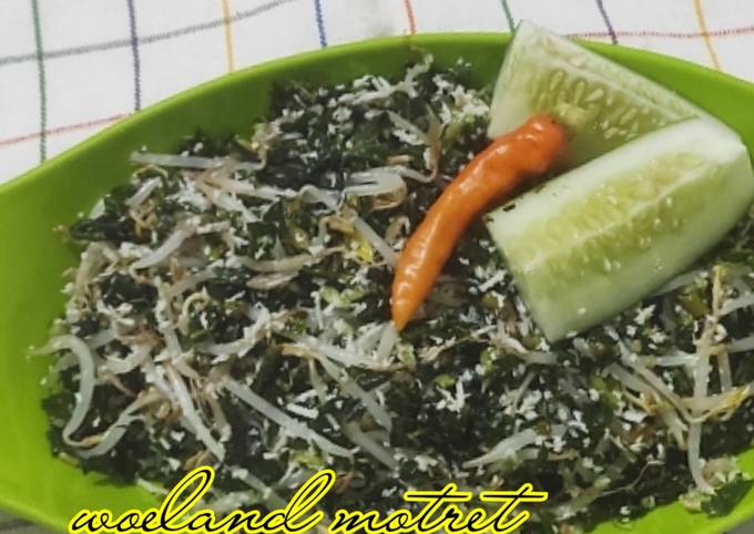 Urap Daun Pepaya Taoge (bumbu lengkuas)