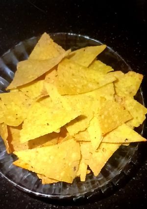 A picture of Crispy corn nachos (homemade).
