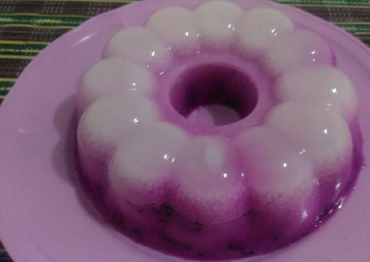 Resep Puding santan Buah Naga Anti Gagal