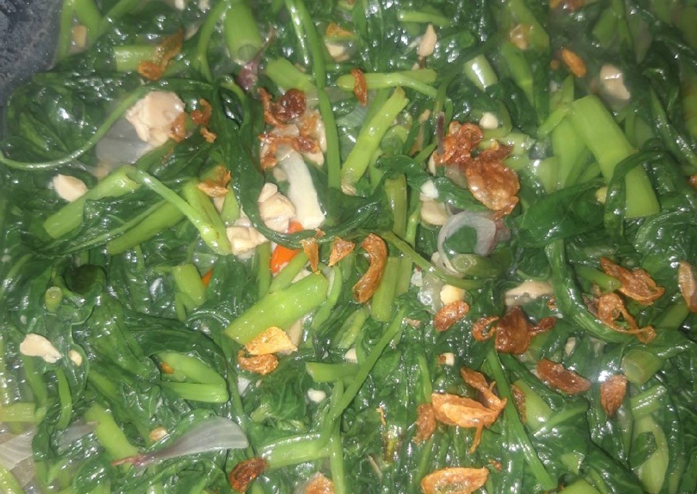 Tumis kangkung tempe