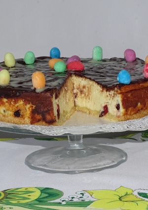Zdjęcie przepisu Sernik z żurawiną.