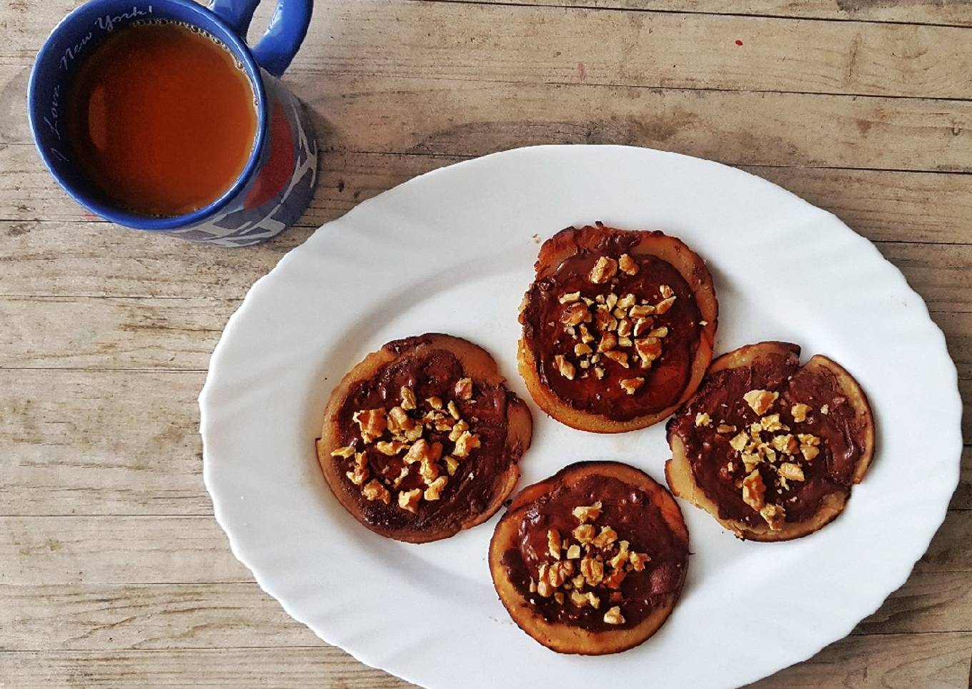 Tortitas crujientes a la Miel y Brandy con Chocolate y Nueces