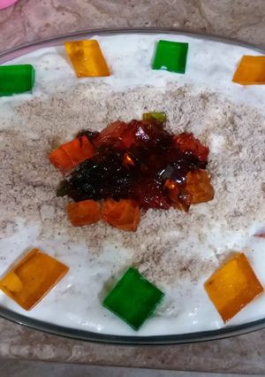 A picture of Fruit triffle.