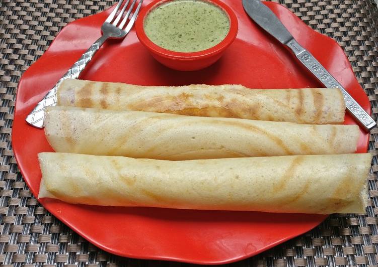 Simple Way to Prepare Perfect Paper Dosa with coconut chutney