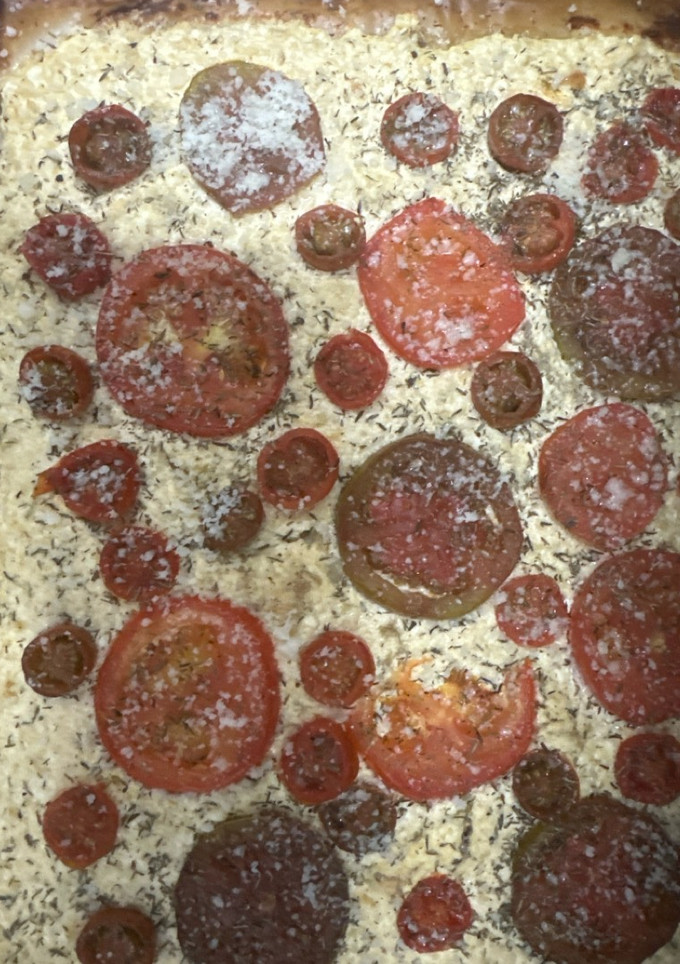Una foto de 562. Tarta salada de queso ricotta y tomate (principal verdura)