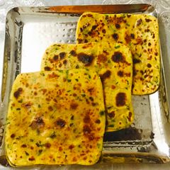 A picture of Palak, Paneer & Methi Parantha.