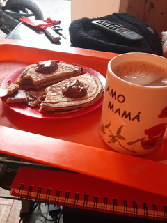 Una foto de Panqueques de avena y banana
