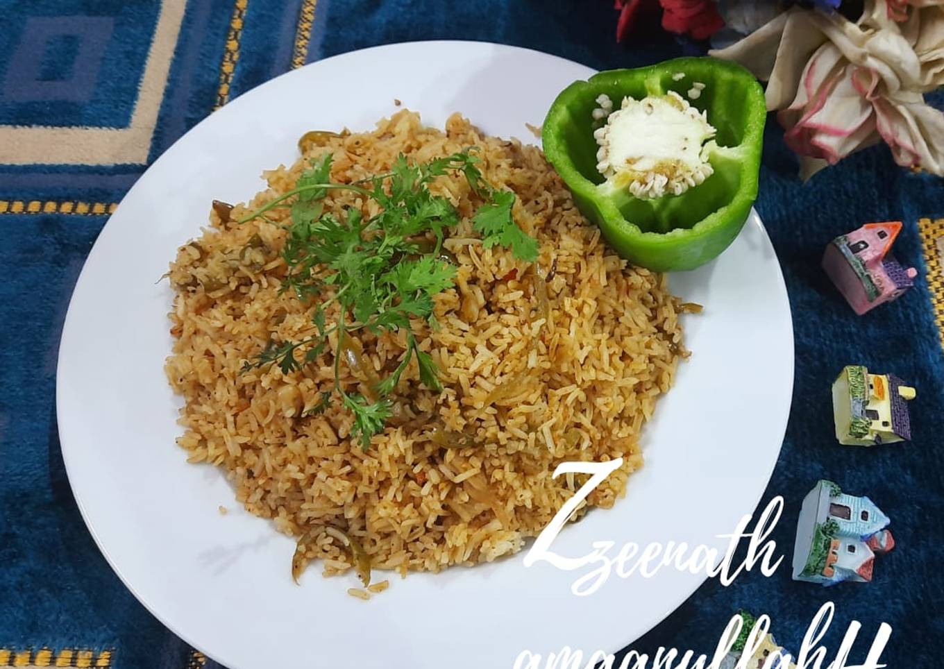 Cabbage and Capsicum Fried Rice