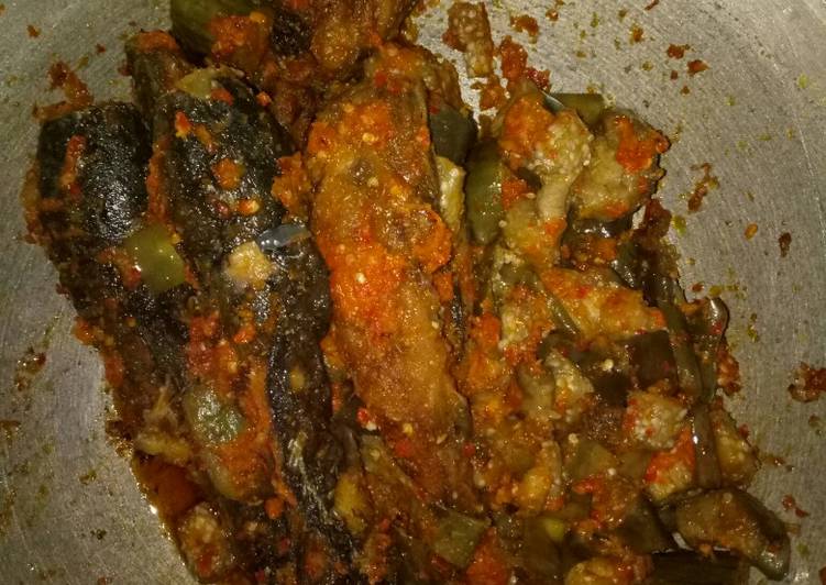 Lele + terong balado