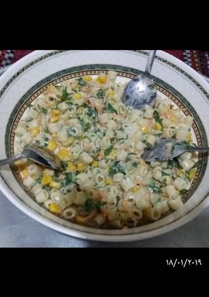 صورة لوصفة اسهل سلطة معكرونه 😋