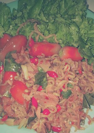Foto resep Mie goreng spicy tuna versi sehat