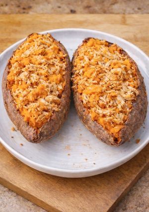 Una foto de Boniato relleno en Monsieur Cuisine + microondas