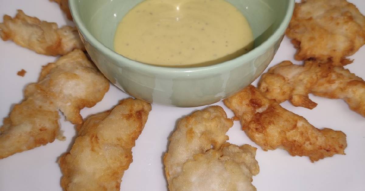 Tiras de Pollo estilo KFC con salsa de miel mostaza Receta de Mar Recio