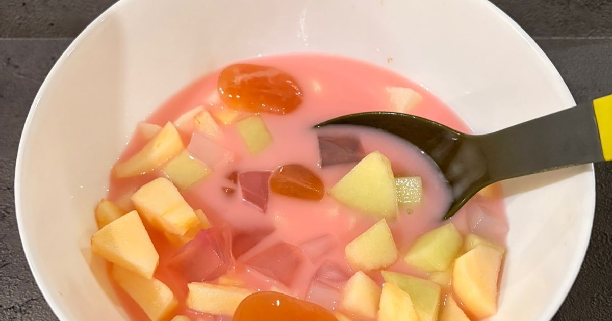 Es Campur Buah Kolang Kaling Melon Apel Pear Nata de Coco kental manis