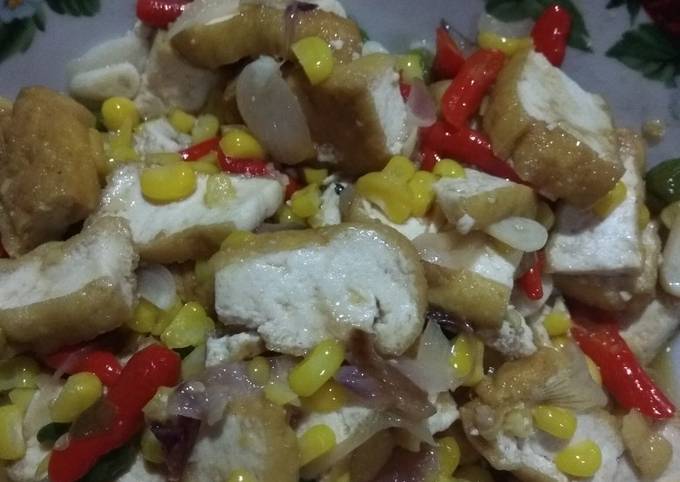 Cara Gampang Menyiapkan Oseng tahu jagung manis Anti Gagal