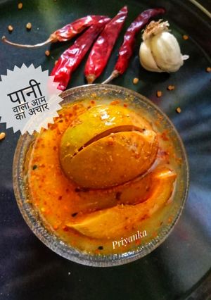पानी वाला आम का अचार (Pani wala Aam Ka Achar recipe in Hindi) रेसिपी मुख्य फोटो