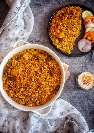 A picture of Lobia Veggie Pulao.