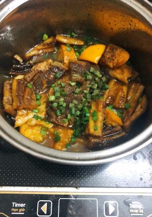 Hình của món Khô cá lóc kho cam.