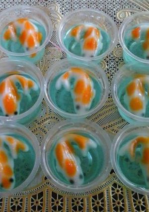 Foto resep puding ikan koi