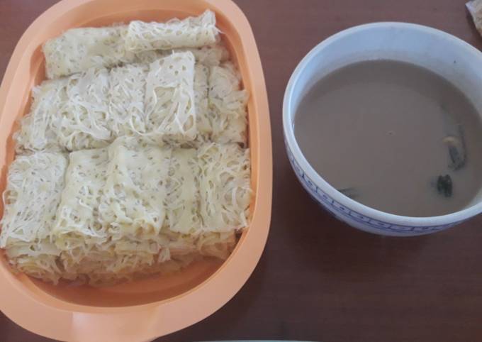 Roti Jala Kuah Durian