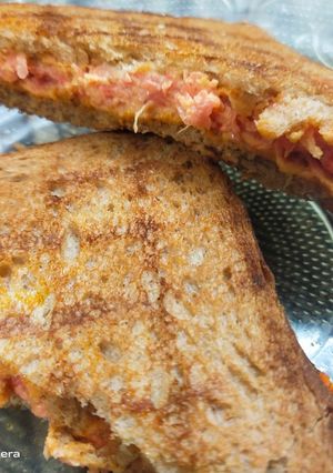 A picture of Brown bread Carrot sandwich.