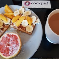 A picture of My Fruity Waffly Breakfast. 💞.