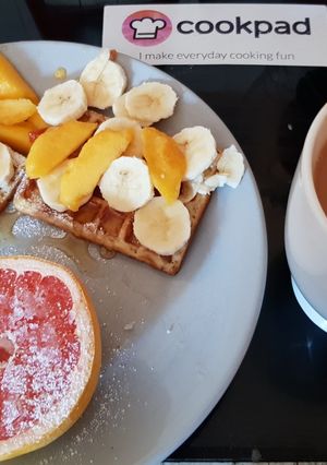 A picture of My Fruity Waffly Breakfast. 💞.
