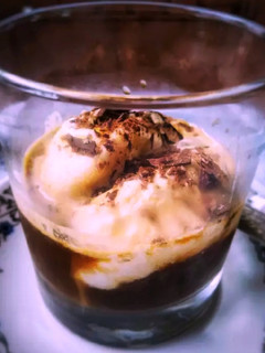 A picture of Italian affogato coffee dessert.