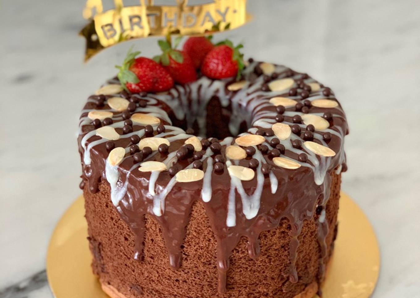 Triple Chocolate Chiffon Cake