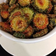 A picture of Crispy Karela (bitter gourd).