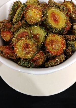 A picture of Crispy Karela (bitter gourd).