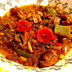 A picture of Seitan Mushroom Lentil Stew (Vegan).