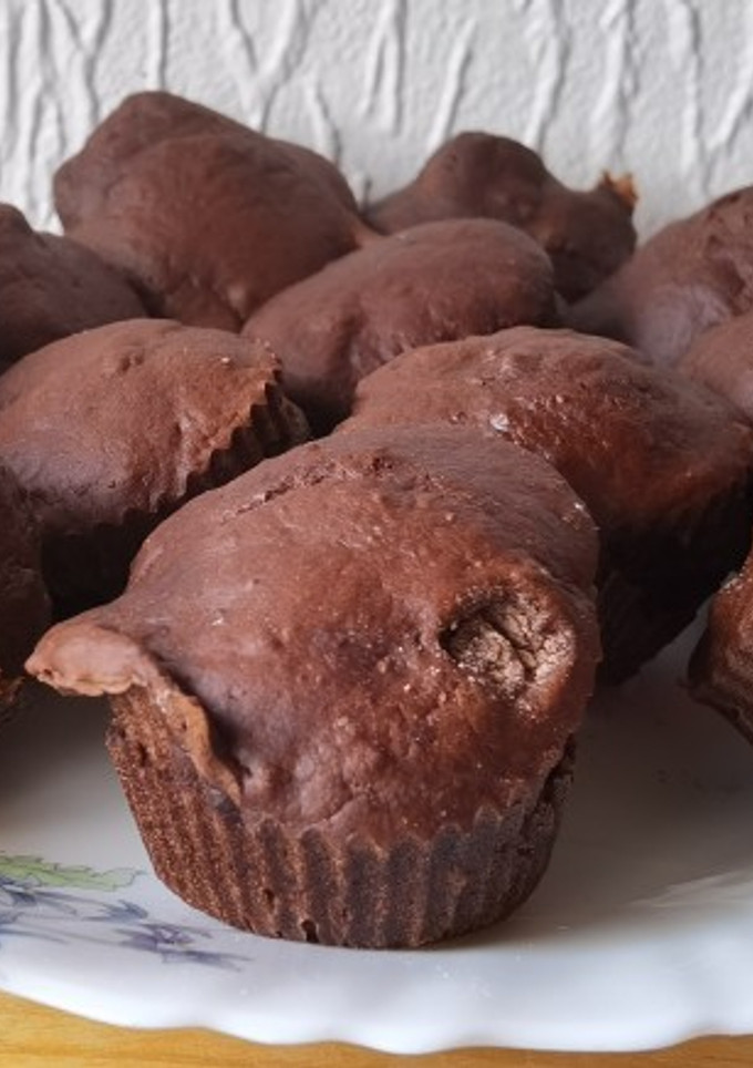 Una foto de Magdalenas de plátano y chocolate