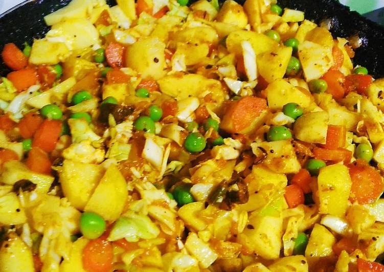 Simple Way to Prepare Super Quick Homemade Cabbage mixed veg