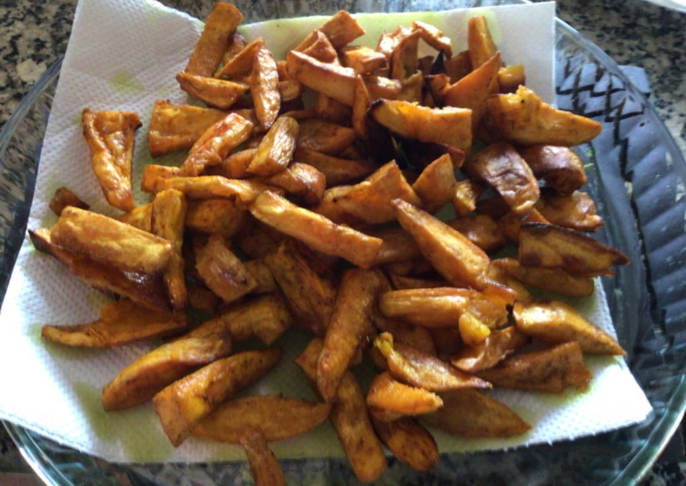 Palitos de batata (camote, boniato) al horno