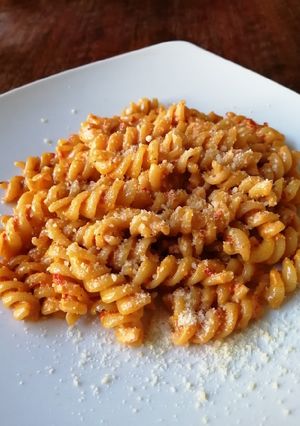 Una foto de Pasta con Crema de Pimentón 🤤
