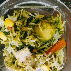 A picture of Palak Biryani One Pot Meal.