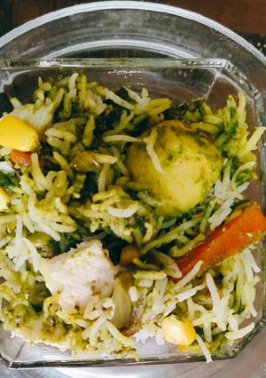 A picture of Palak Biryani One Pot Meal.
