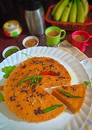 A picture of Carrot dhokla.