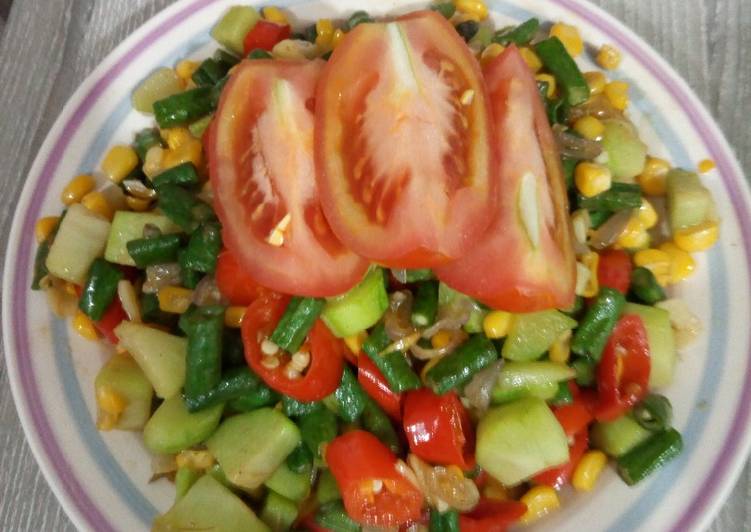Resep Tumis kalaja (kacang panjang, labu dan jagung) Anti Gagal
