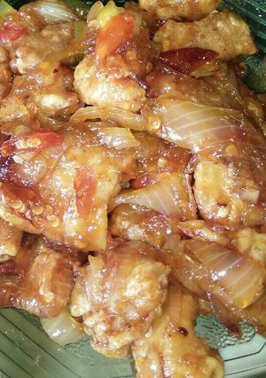 Foto resep Ayam goreng tepung saus pedas manis